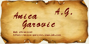 Anica Garović vizit kartica